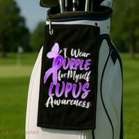 I Wear Purple For Myself Lupus Awareness  Golf Towel thumb 2