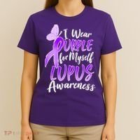 I Wear Purple For Myself Lupus Awareness  T-Shirt thumb 4