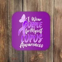 I Wear Purple For Myself Lupus Awareness  Coaster thumb 0