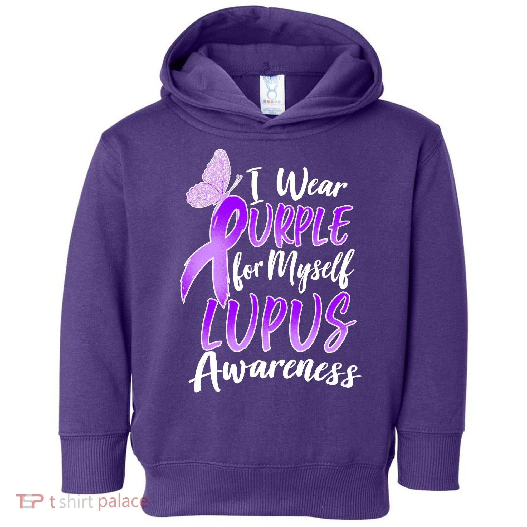 I Wear Purple For Myself Lupus Awareness  Toddler Hoodie