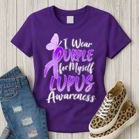 I Wear Purple For Myself Lupus Awareness  Women's T-Shirt thumb 3