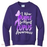 I Wear Purple For Myself Lupus Awareness  Kids Sweatshirt thumb 0