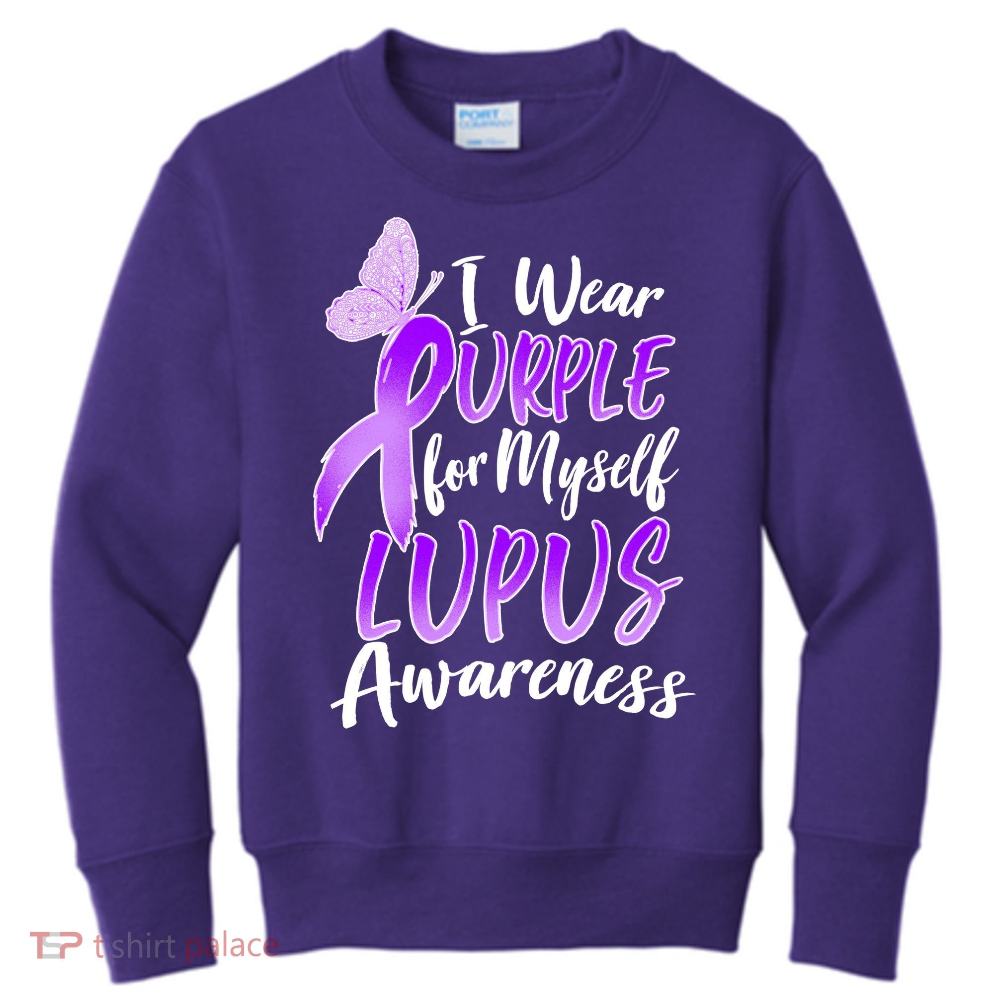 I Wear Purple For Myself Lupus Awareness  Kids Sweatshirt