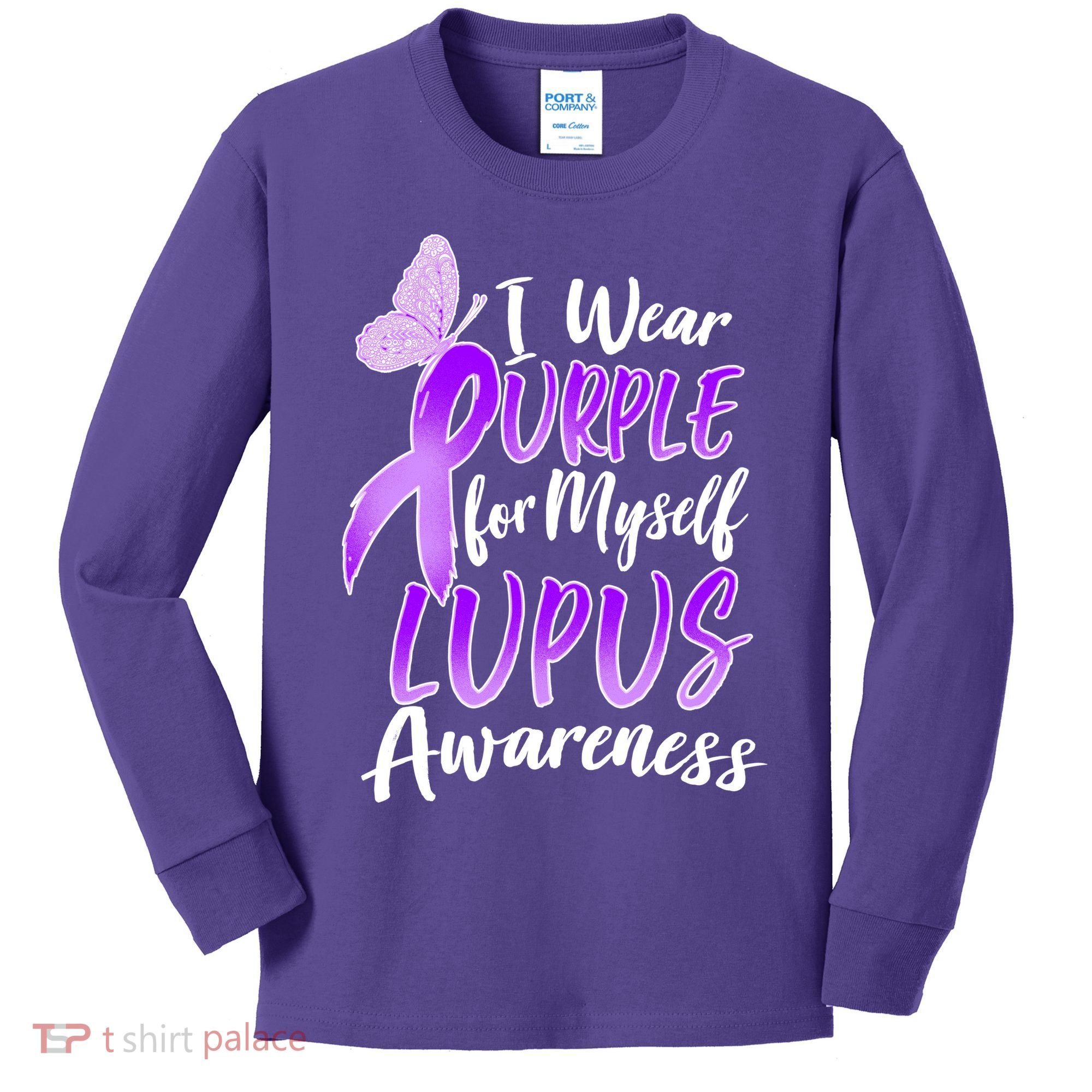 I Wear Purple For Myself Lupus Awareness  Kids Long Sleeve Shirt