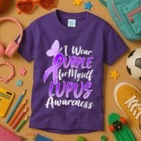 I Wear Purple For Myself Lupus Awareness  Kids T-Shirt thumb 3