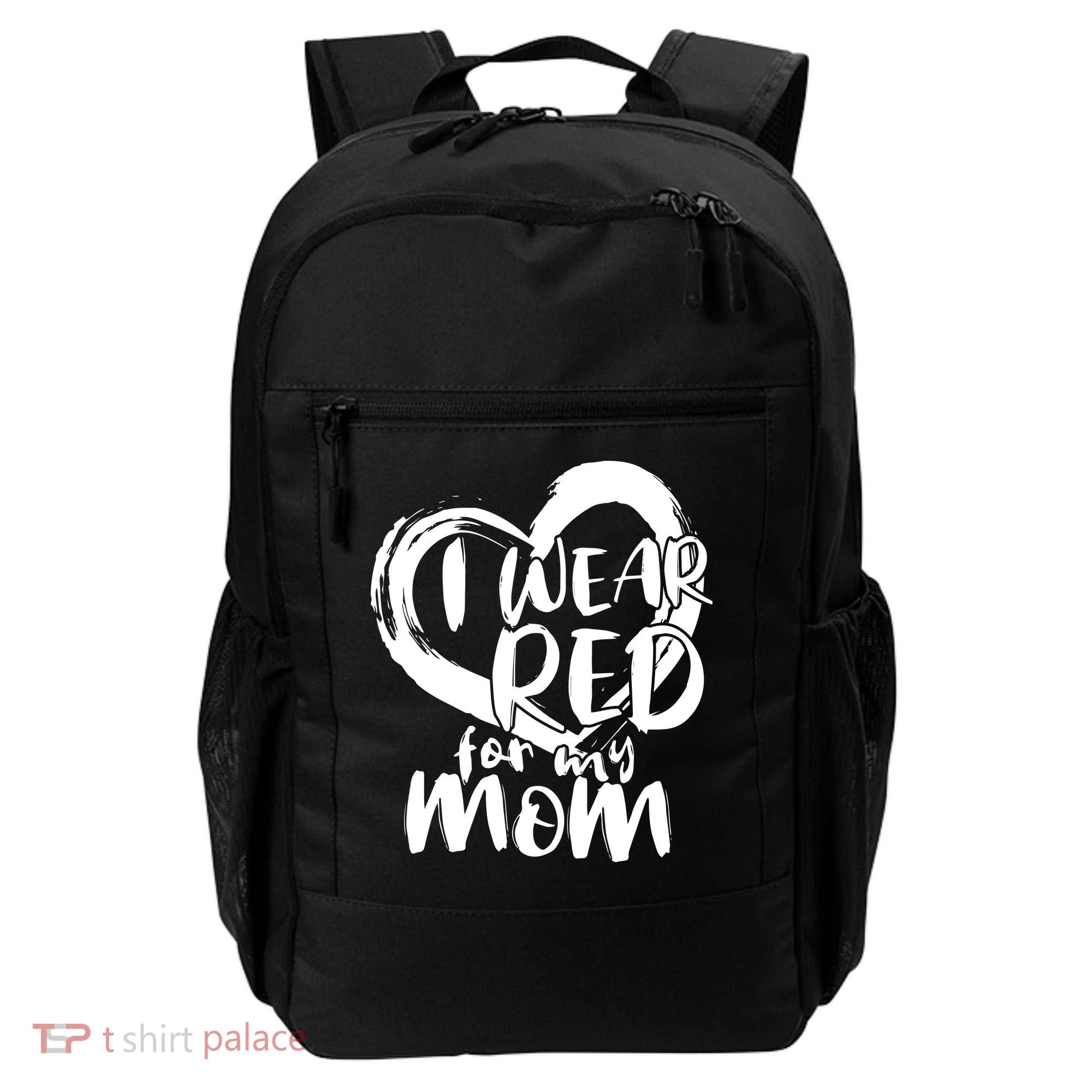 I Wear Red For My Mom Heart disease Awareness Backpack