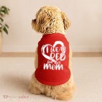 I Wear Red For My Mom Heart disease Awareness Doggie Tank thumb 2