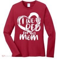 I Wear Red For My Mom Heart disease Awareness Women's Long Sleeve Shirt thumb 0