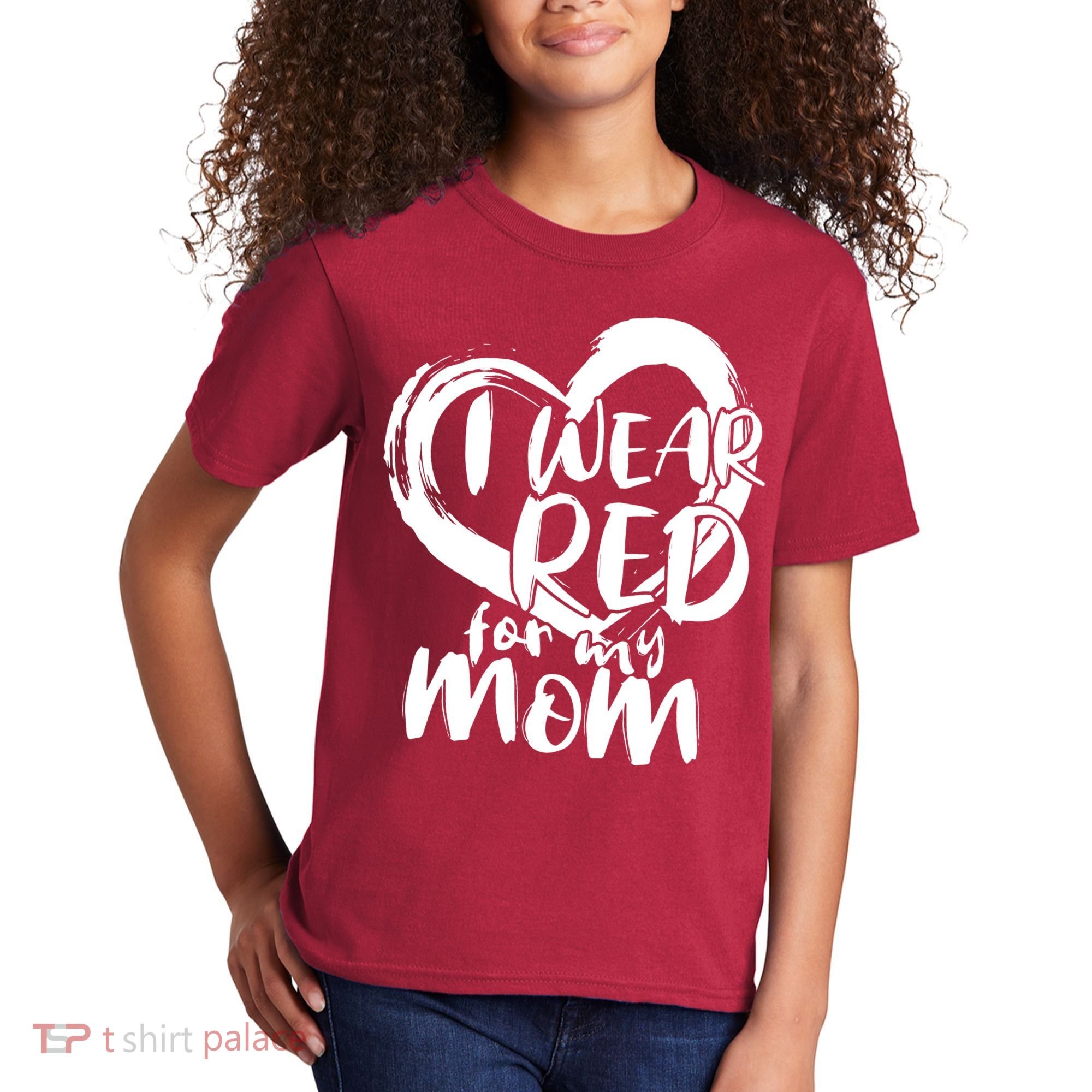 I Wear Red For My Mom Heart disease Awareness Kids T-Shirt