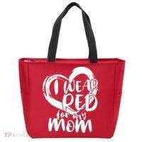 I Wear Red For My Mom Heart disease Awareness Tote Bag thumb 0