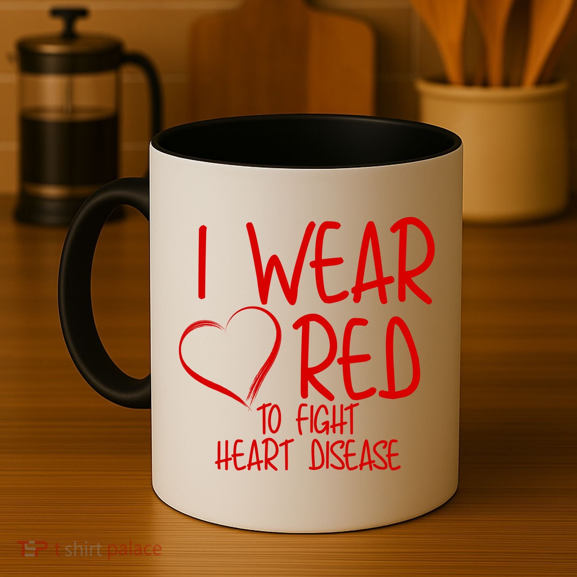 I Wear Red To Fight Heart Disease Coffee Mug