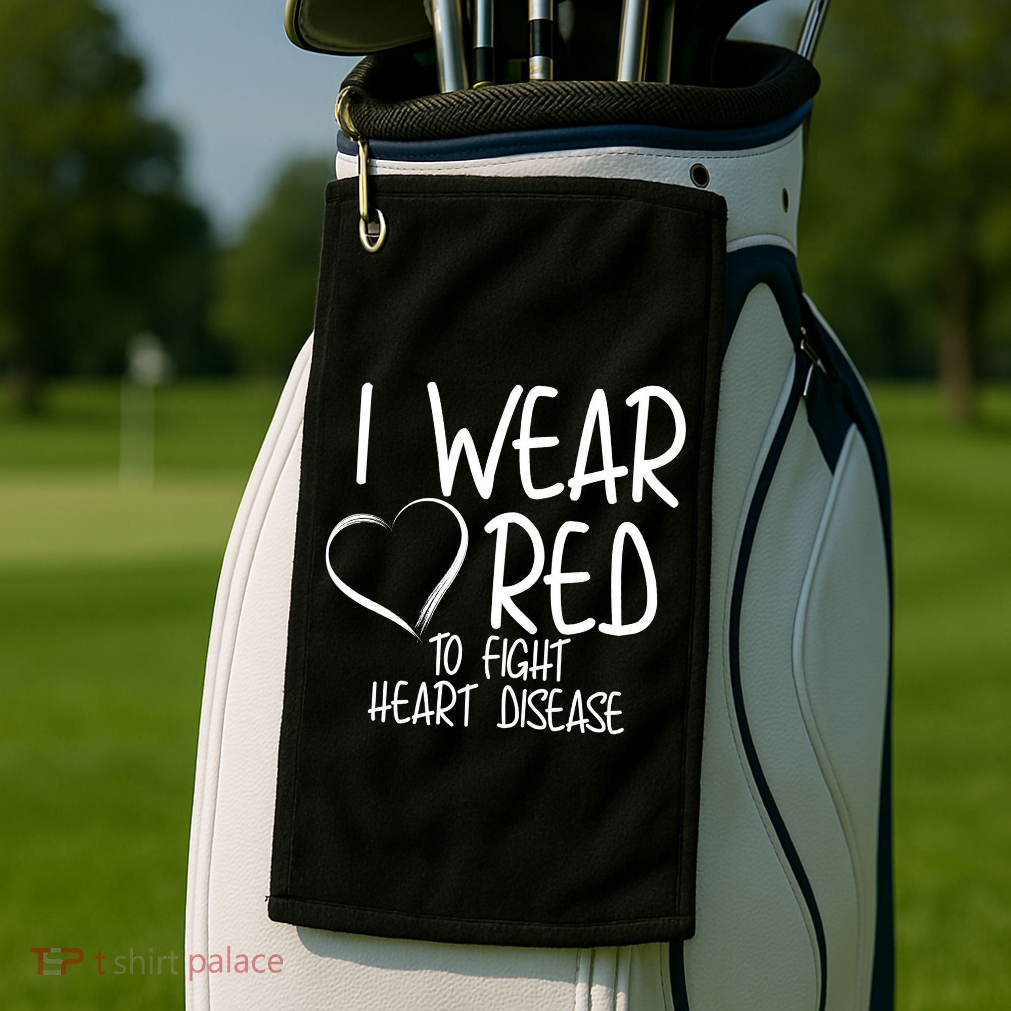 I Wear Red To Fight Heart Disease Golf Towel