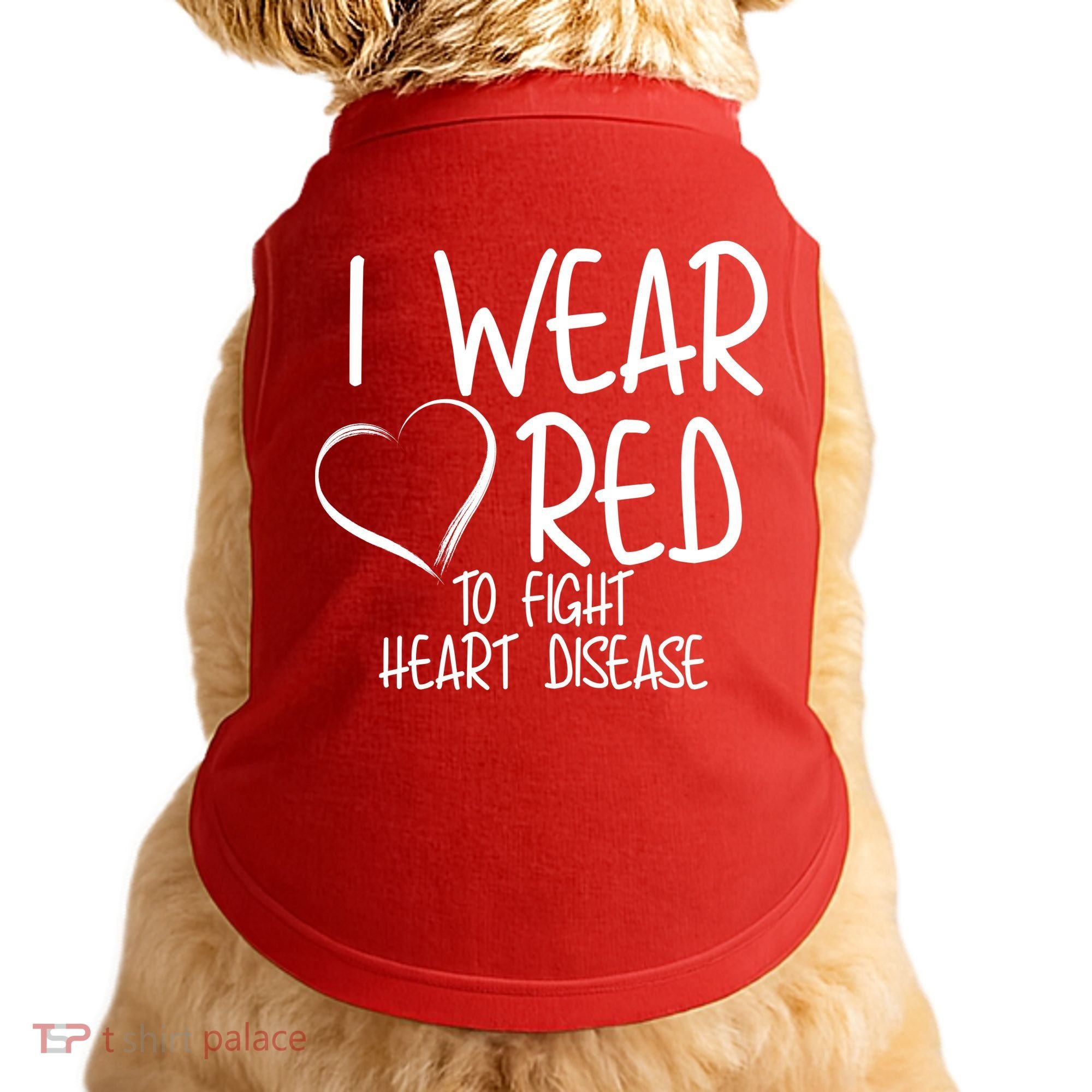 I Wear Red To Fight Heart Disease Doggie Tank
