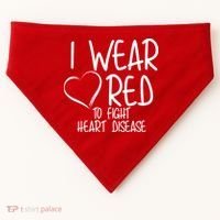 I Wear Red To Fight Heart Disease USA-Made Doggie Bandana thumb 0