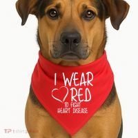 I Wear Red To Fight Heart Disease USA-Made Doggie Bandana thumb 1
