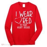 I Wear Red To Fight Heart Disease Long Sleeve Shirt thumb 0