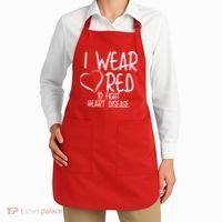 I Wear Red To Fight Heart Disease Apron thumb 2