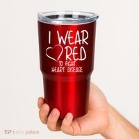 I Wear Red To Fight Heart Disease Tumbler thumb 2