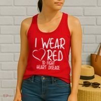 I Wear Red To Fight Heart Disease Women's Tank Top thumb 2