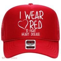 I Wear Red To Fight Heart Disease Hat thumb 0
