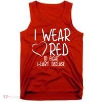 I Wear Red To Fight Heart Disease Tank Top thumb 0