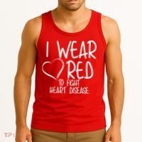 I Wear Red To Fight Heart Disease Tank Top thumb 3