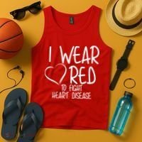 I Wear Red To Fight Heart Disease Tank Top thumb 4
