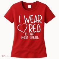 I Wear Red To Fight Heart Disease Women's T-Shirt thumb 0