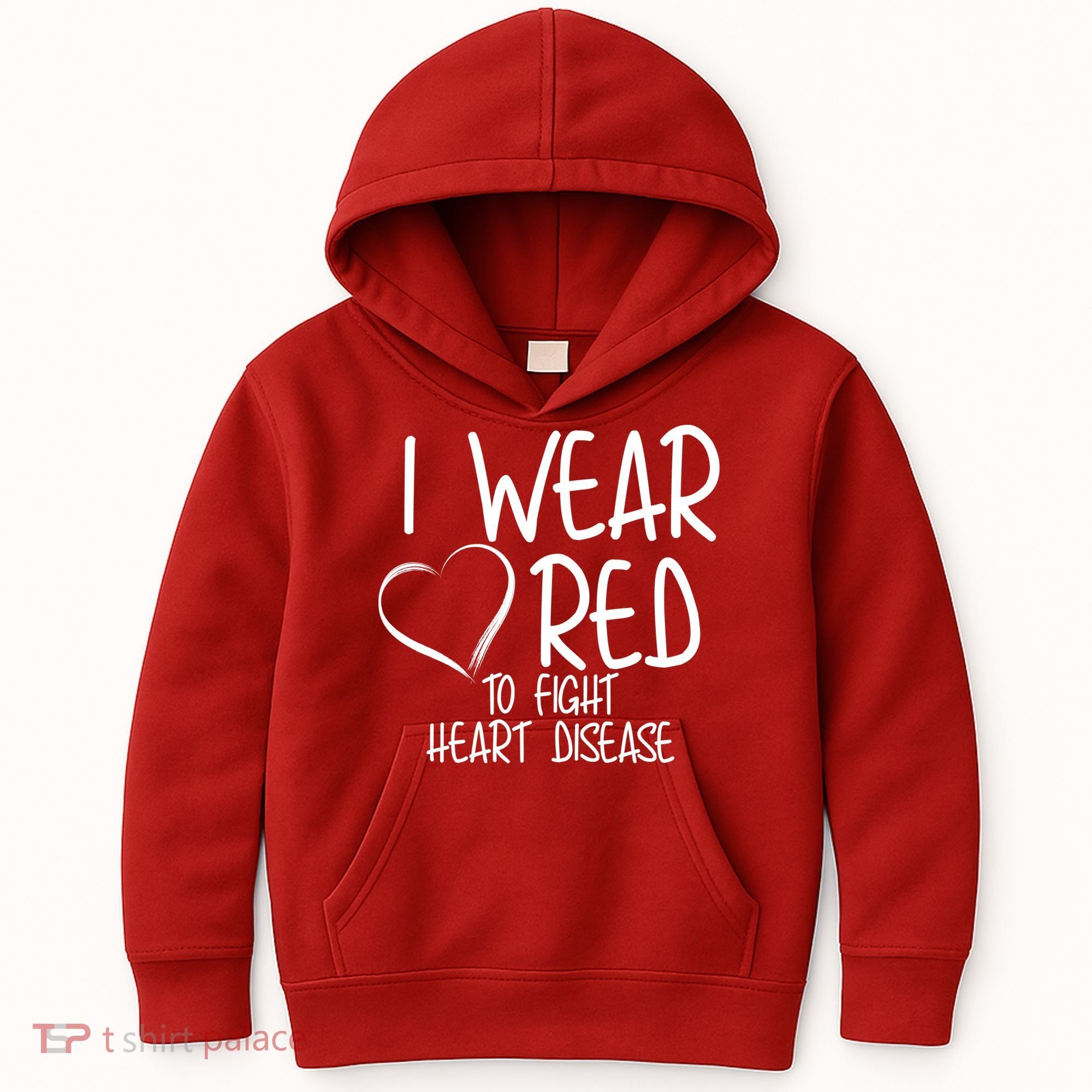 I Wear Red To Fight Heart Disease Kids Hoodie