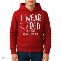 I Wear Red To Fight Heart Disease Kids Hoodie thumb 4