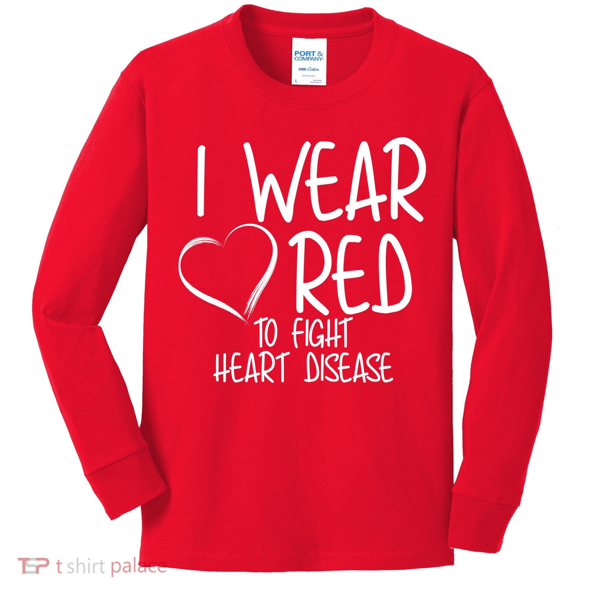 I Wear Red To Fight Heart Disease Kids Long Sleeve Shirt