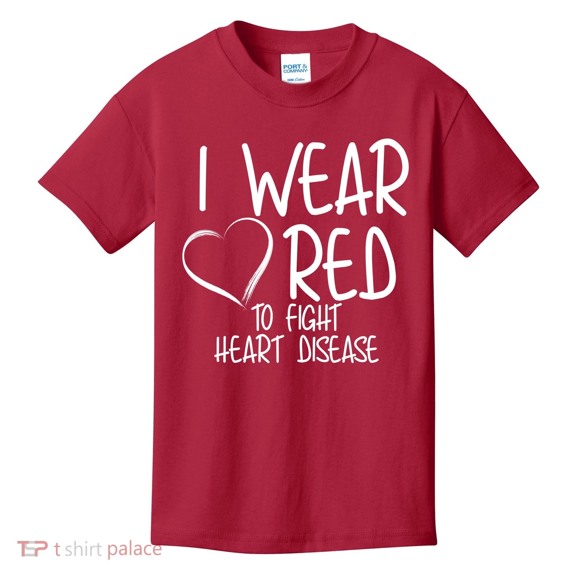 I Wear Red To Fight Heart Disease Kids T-Shirt