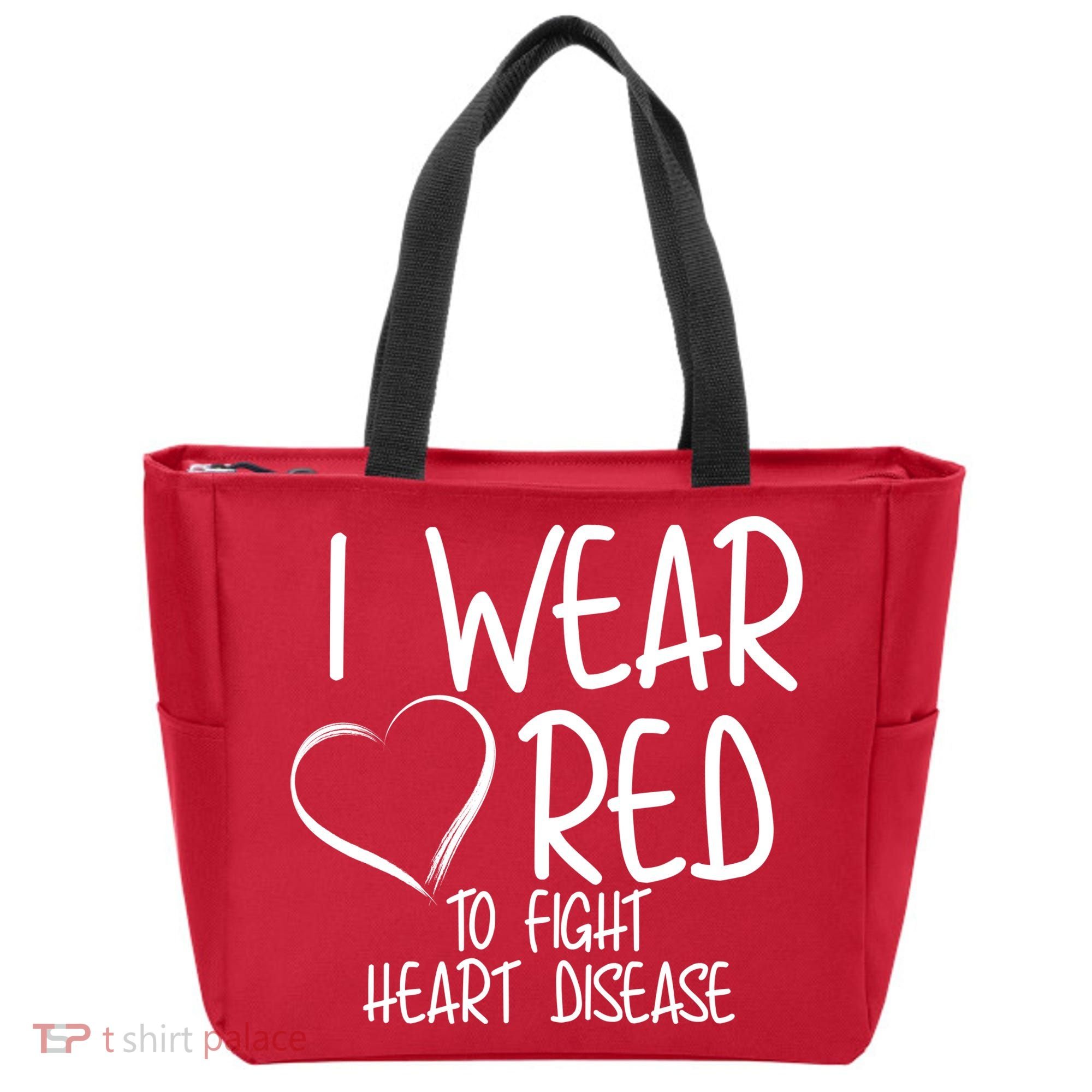 I Wear Red To Fight Heart Disease Tote Bag