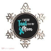 I Wear Teal For My Mom Ovarian Cancer Awareness Ornament thumb 0