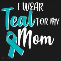I Wear Teal For My Mom Ovarian Cancer Awareness Ornament thumb 1