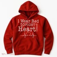I Wear To Fight Heart Disease Hoodie thumb 0