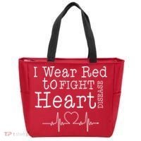 I Wear To Fight Heart Disease Tote Bag thumb 0