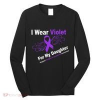 I Wear Violet For My Daughter Long Sleeve Shirt thumb 0