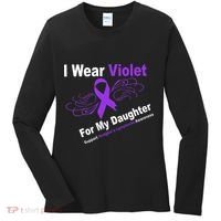 I Wear Violet For My Daughter Women's Long Sleeve Shirt thumb 0