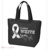 I Wear White For My Mom Lung Cancer Awareness Tote Bag thumb 3