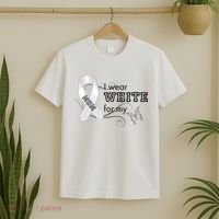 I Wear White For My Mom Lung Cancer Awareness T-Shirt thumb 2