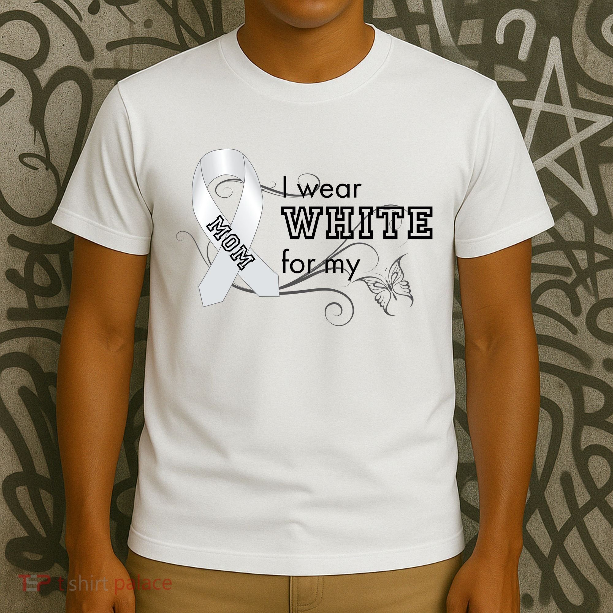 I Wear White For My Mom Lung Cancer Awareness T-Shirt