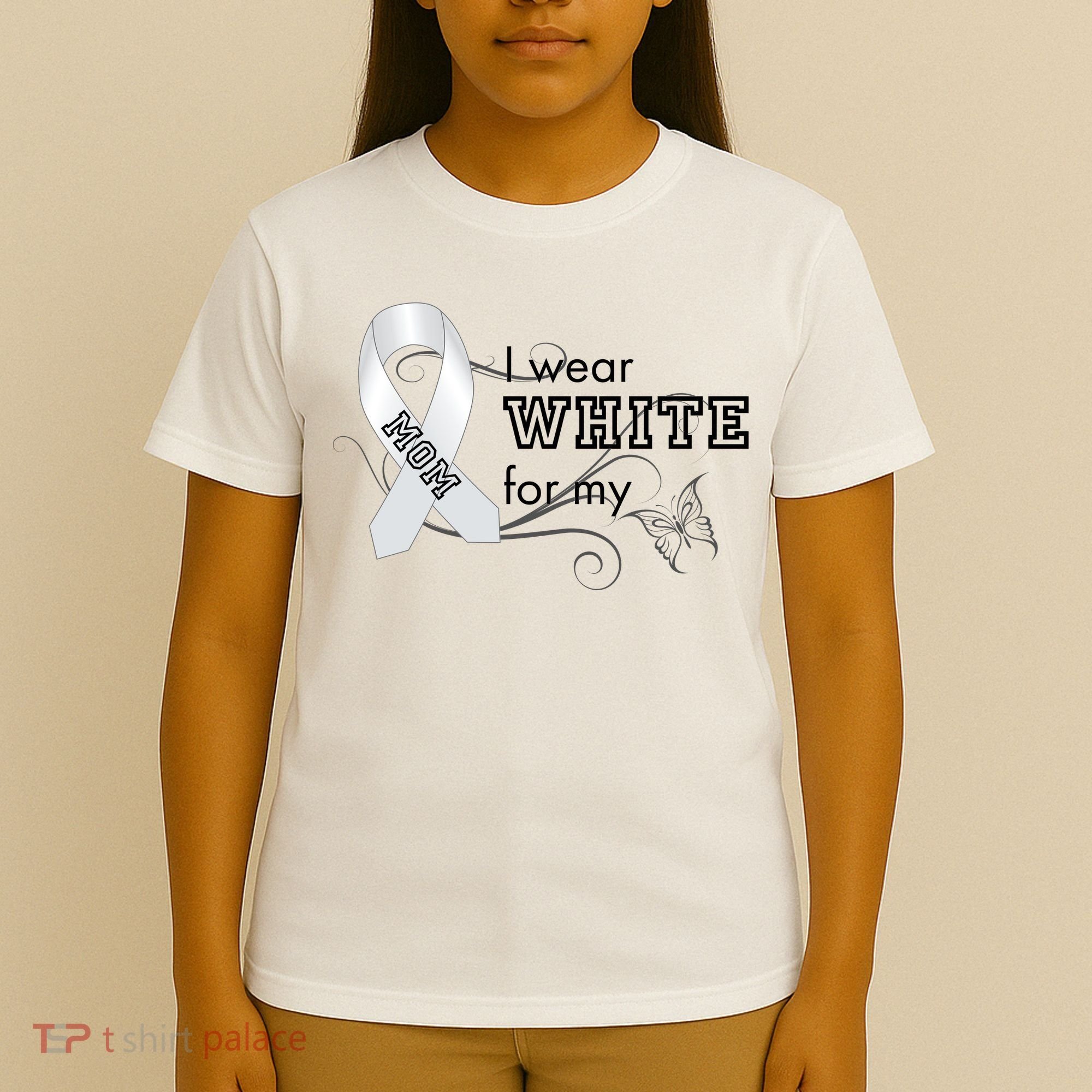 I Wear White For My Mom Lung Cancer Awareness T-Shirt