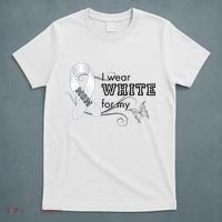 I Wear White For My Mom Lung Cancer Awareness T-Shirt thumb 5
