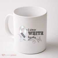 I Wear White For My Mom Lung Cancer Awareness Coffee Mug thumb 0