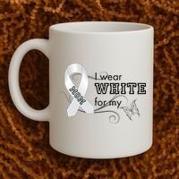 I Wear White For My Mom Lung Cancer Awareness Coffee Mug thumb 2