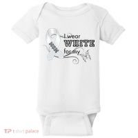 I Wear White For My Mom Lung Cancer Awareness Baby Bodysuit thumb 0