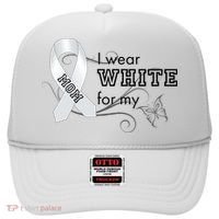I Wear White For My Mom Lung Cancer Awareness Hat thumb 0