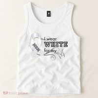 I Wear White For My Mom Lung Cancer Awareness Tank Top thumb 2