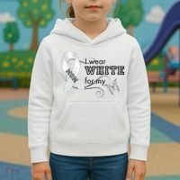 I Wear White For My Mom Lung Cancer Awareness Kids Hoodie thumb 3